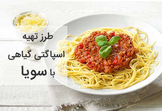 طرز تهیه اسپاگتی گیاهی با سویا